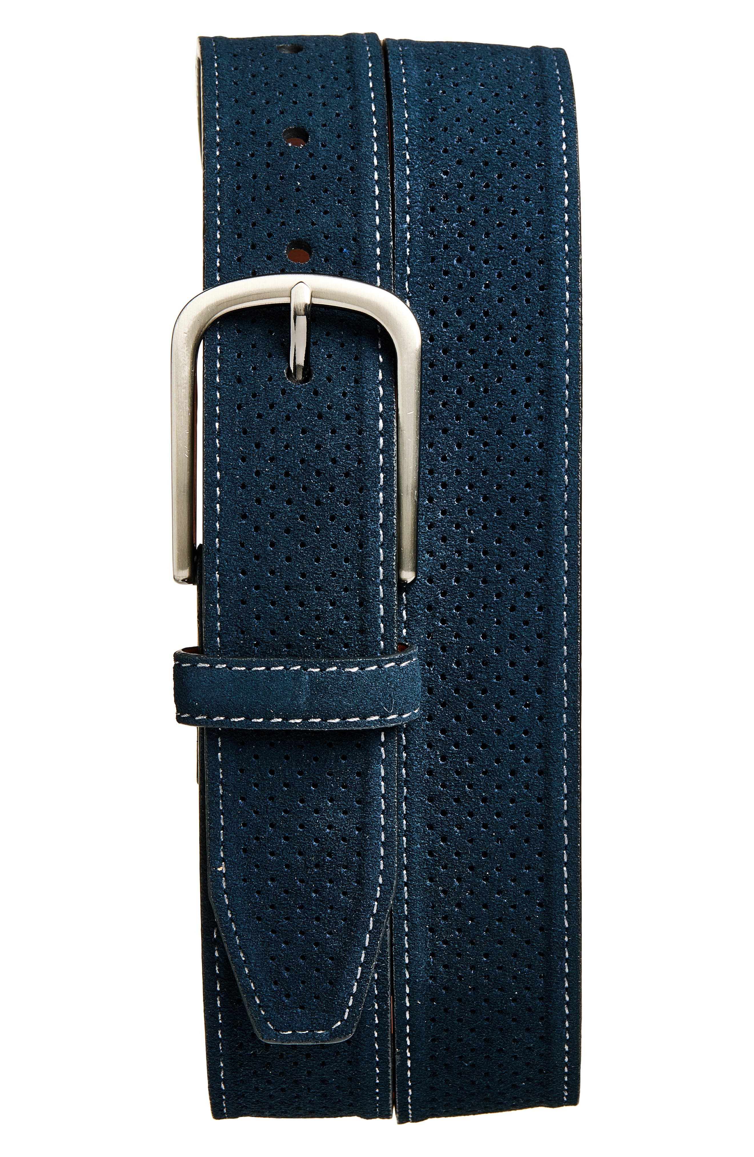Perferated Suede Belt