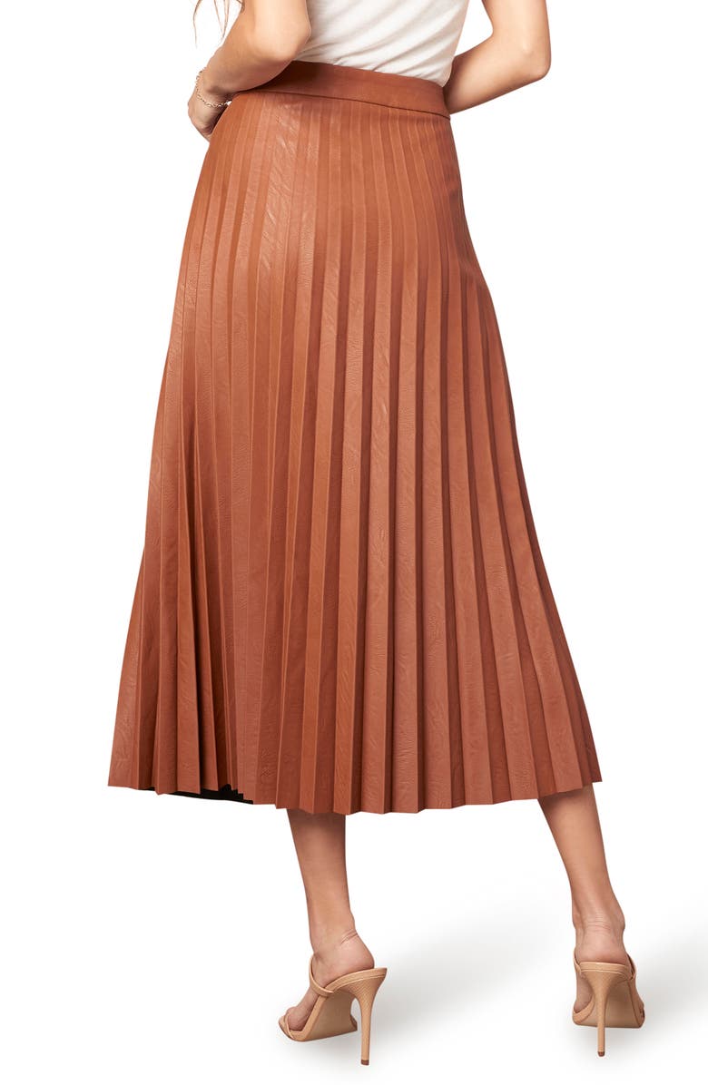cupcakes and cashmere Trinity Faux Leather Pleated Midi Skirt, Alternate, color,