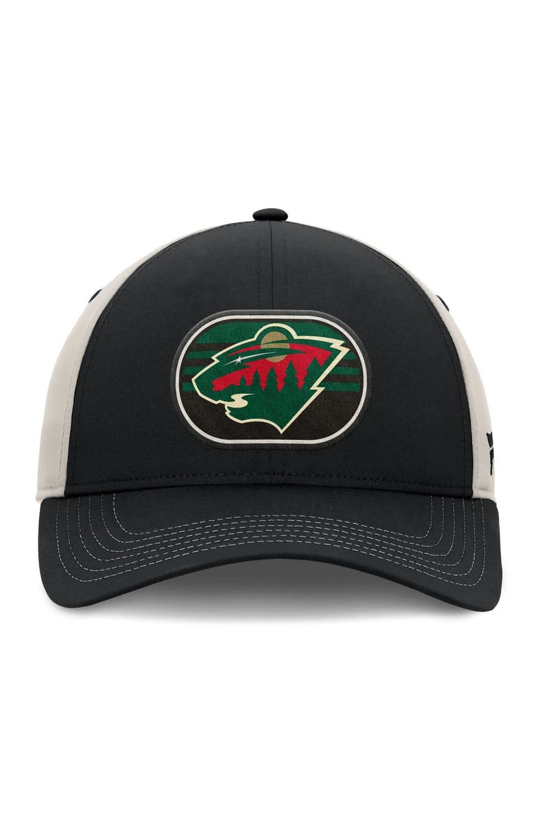 FANATICS Men's  Fanatics  Black/Gray Minnesota Wild 2025 Stanley Cup Playoffs Locker Room Trucker Adjustable Hat, Alternate, color, 