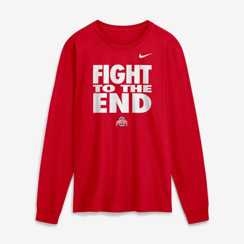 Men's Nike  Scarlet Ohio State Buckeyes 2026 Sideline Slogan Dri-FIT Long Sleeve T-Shirt