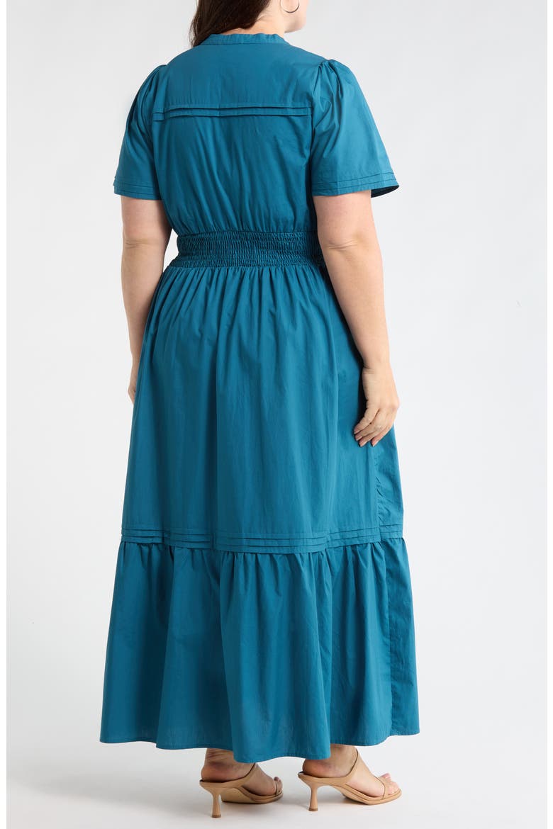 Belraj Cotton Poplin Maxi Dress, Alternate, color, TEAL