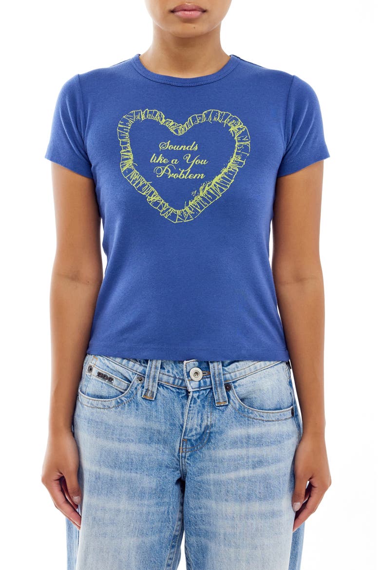 You Problem Graphic Baby Tee, Main, color, NAVY