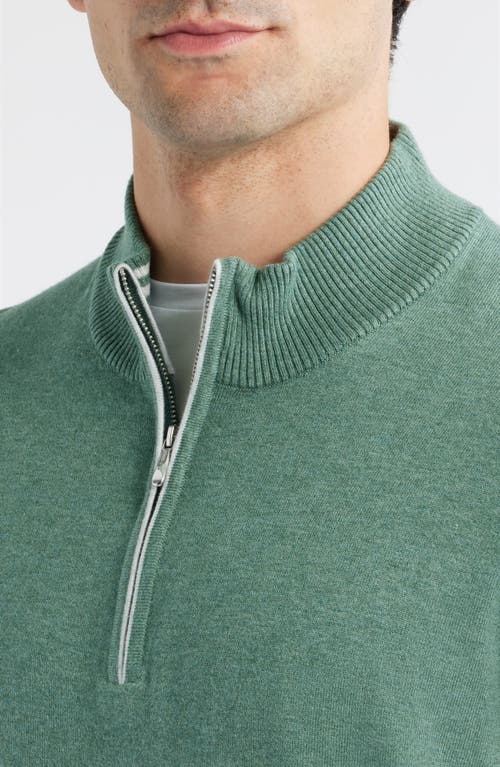 Johnnie-o Desmond Half Zip Sweater In Green