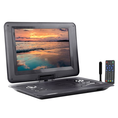 13.3in Portable TV+DVD Player with Color TFT LED Screen and USB/HD/AV Inputs