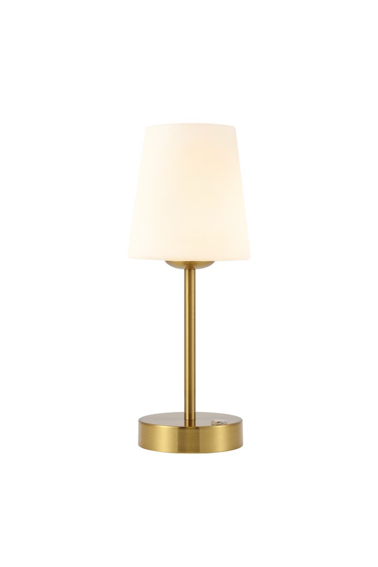 Carson Modern Minimalist Iron Rechargeable Integrated Portable LED Table Lamp, Main, color, Brass Gold