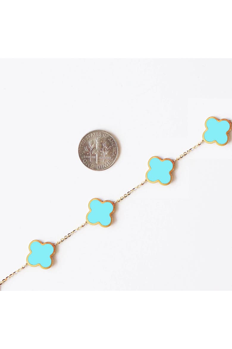 Large Turquoise Clover Bracelet, Alternate, color, Turquoise