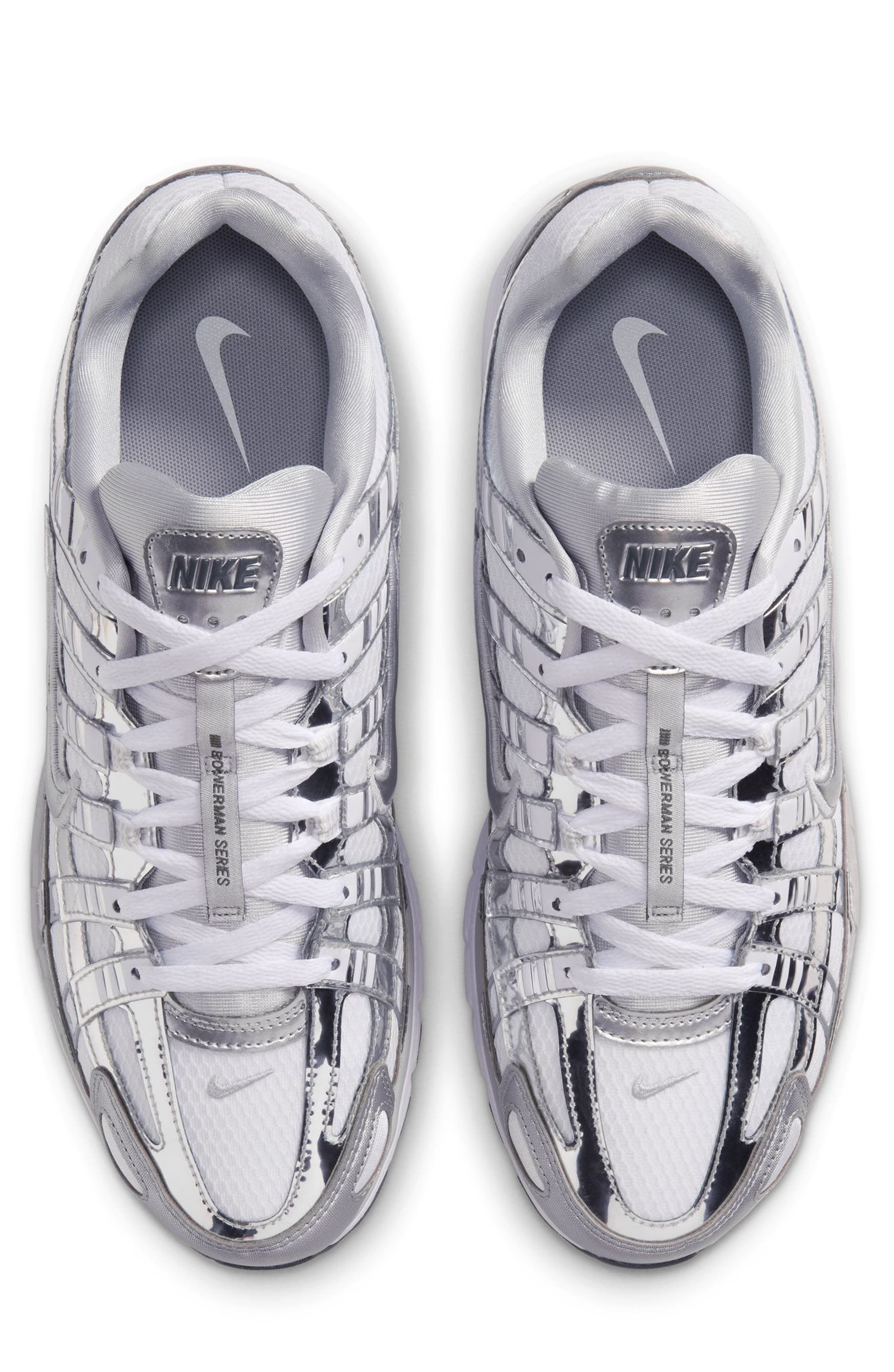 P-6000 Sneaker, Alternate, color, WHITE/ METALLIC SILVER