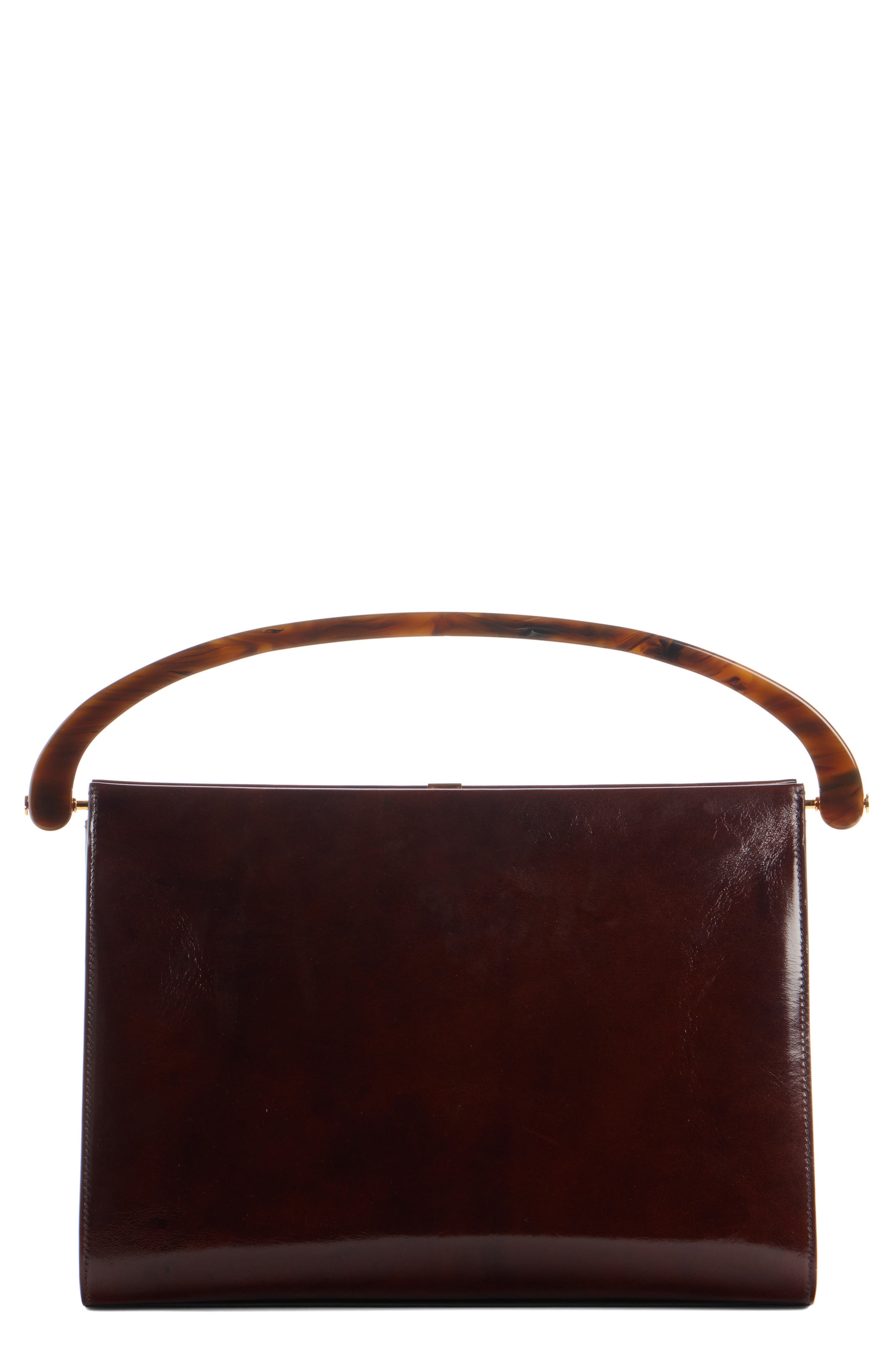 Dries Van Noten Medium Leather Top Handle Bag, Main, color, 