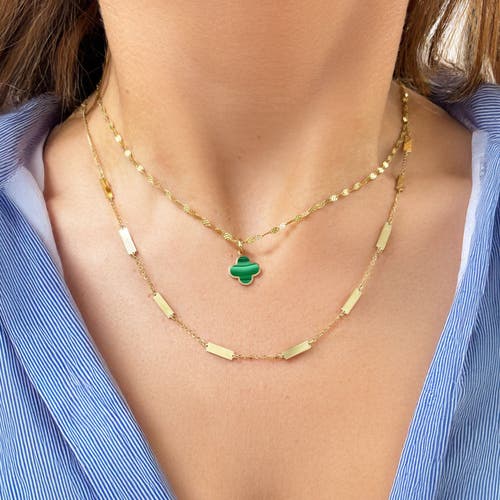 The Lovery Fine Jewelry Malachite Clover Charm In Green