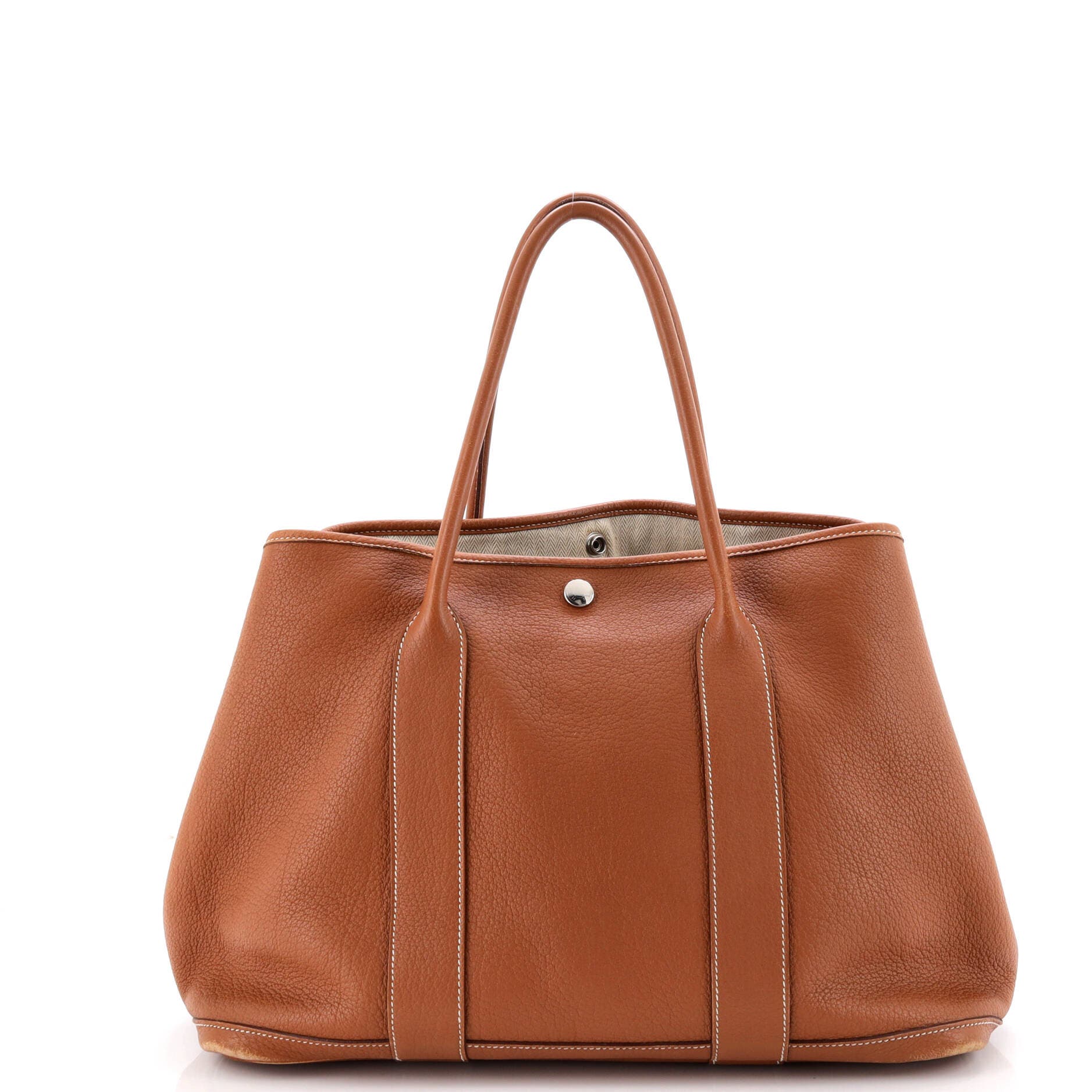 Pre-Owned Hermes Garden Party Tote Leather 36, Alternate, color, Gold