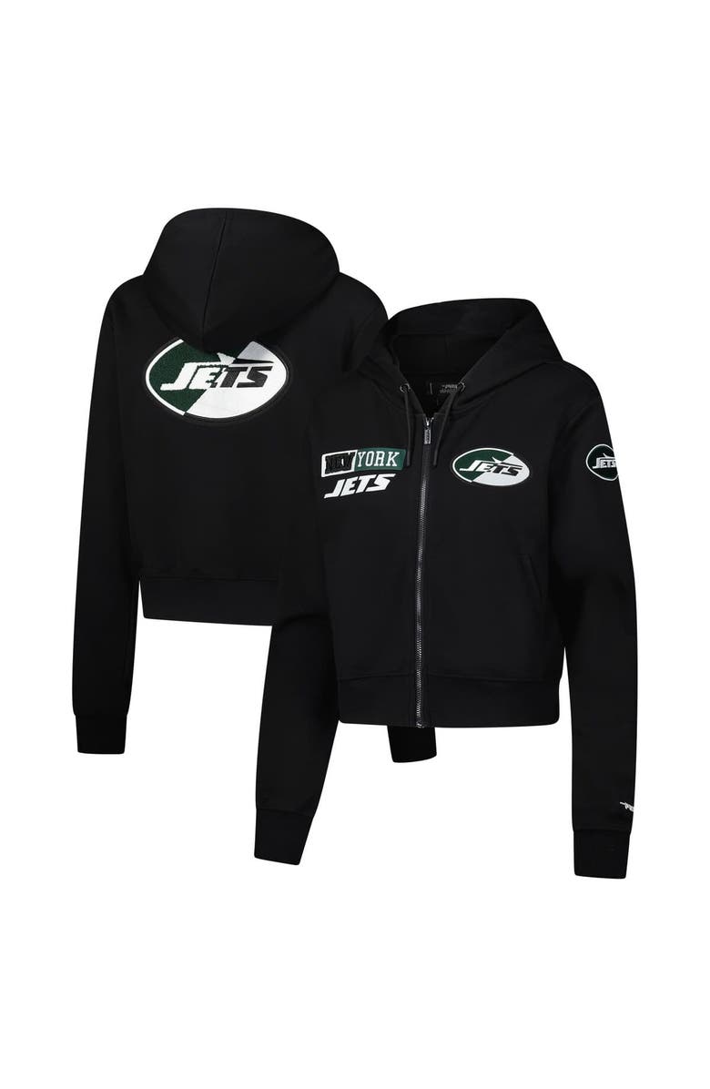 PRO STANDARD Women's Pro Standard Black New York Jets Split Logo Full-Zip Hoodie, Main, color, Black