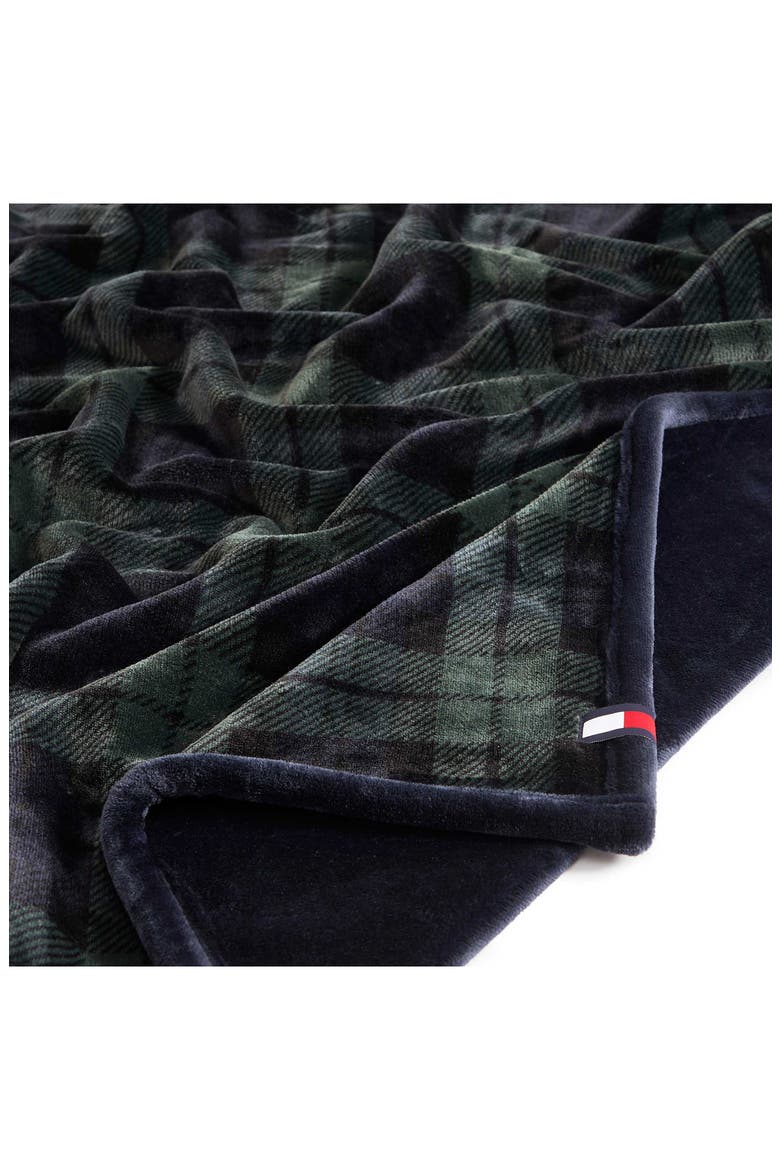 Edinburgh Tartan Reversible Throw, Alternate, color, NAVY BLUE