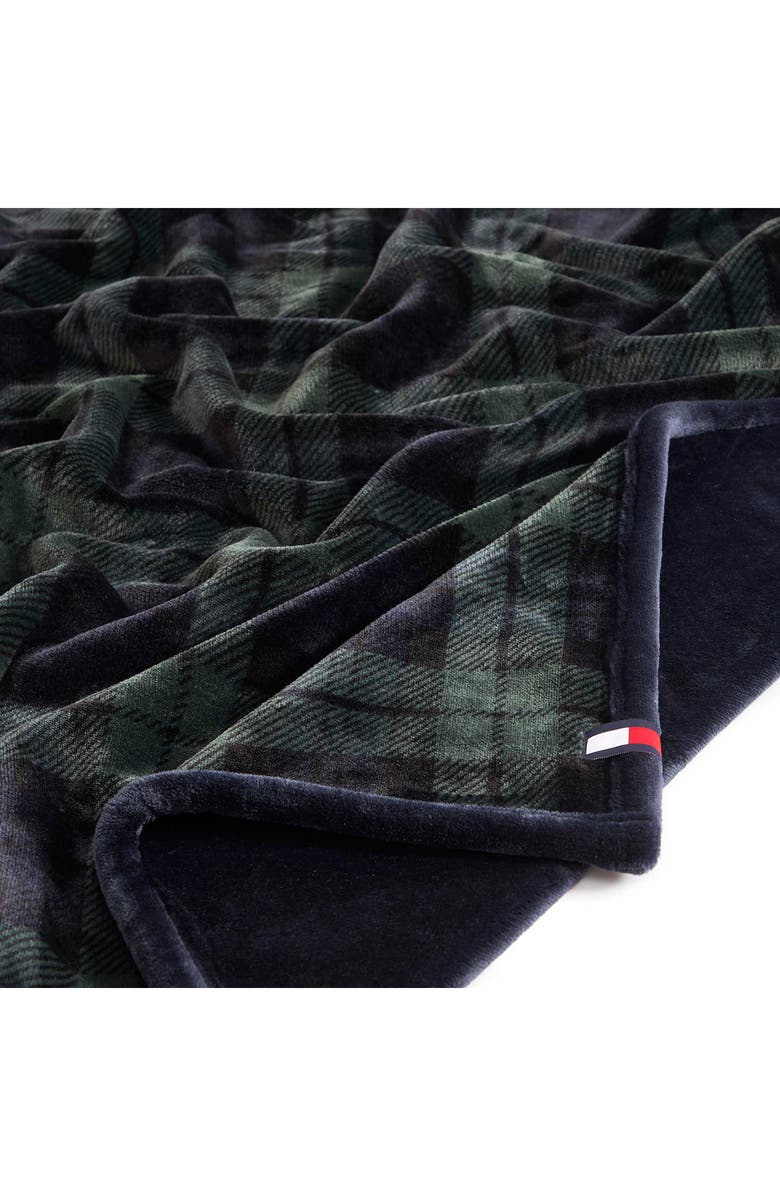 Tommy Hilfiger Edinburgh Tartan Reversible Throw, Alternate, color, Navy Blue