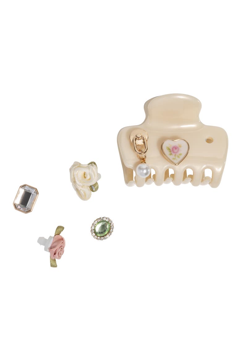 KitschPop™ Charms & Cloud Hair Clip 7-Piece Set, Alternate, color, PEARLIZED CREAM