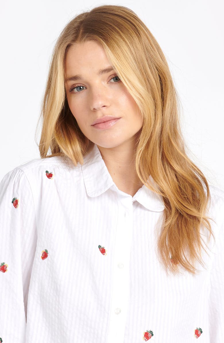 Barbour Sandridge Embroidered Button-Up Shirt, Alternate, color, White