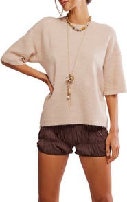 Free People Margot Oversize Short Sleeve Sweater