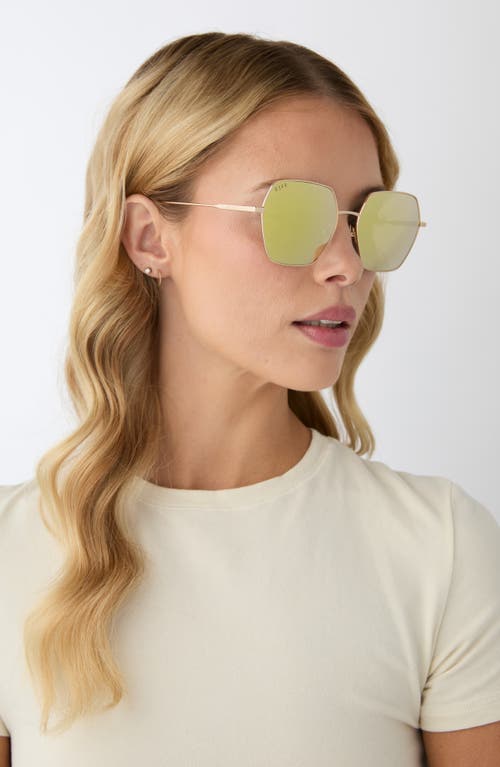 Diff Harlowe 55mm Square Sunglasses In Brilliant Gold Mirror