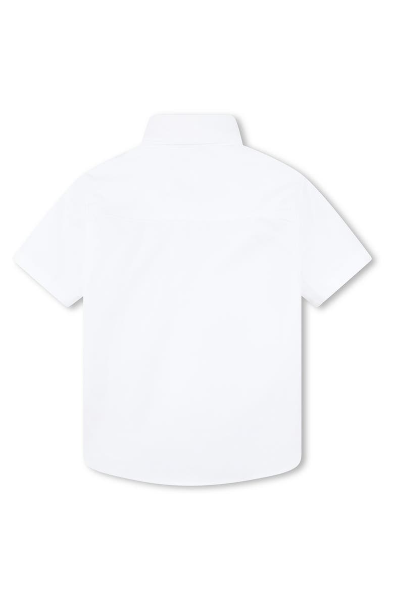 BOSS Kidswear Kids' Solid Short Sleeve Cotton Button-Up Shirt, Alternate, color, 