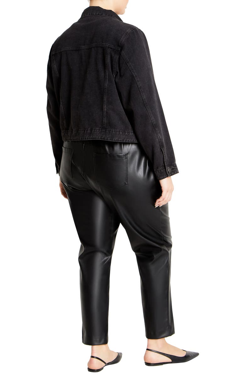 City Chic Tia Denim Jacket, Alternate, color, Black Wash