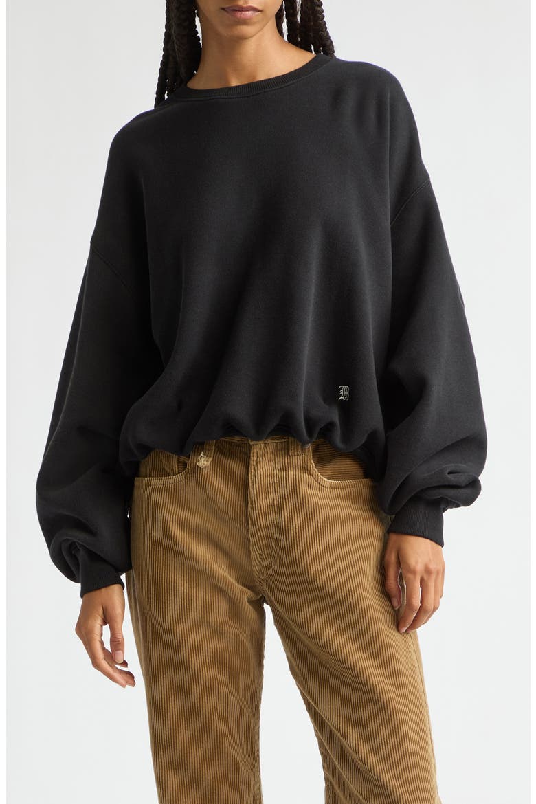 Balloon Crewneck Sweatshirt, Main, color, BLACK