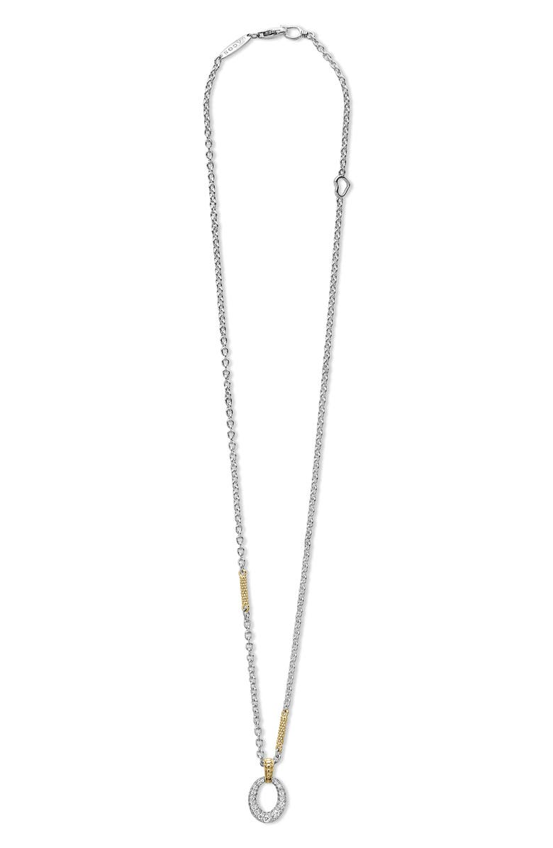 LAGOS Caviar Luxe Diamond Pavé Pendant Necklace, Main, color, Gold