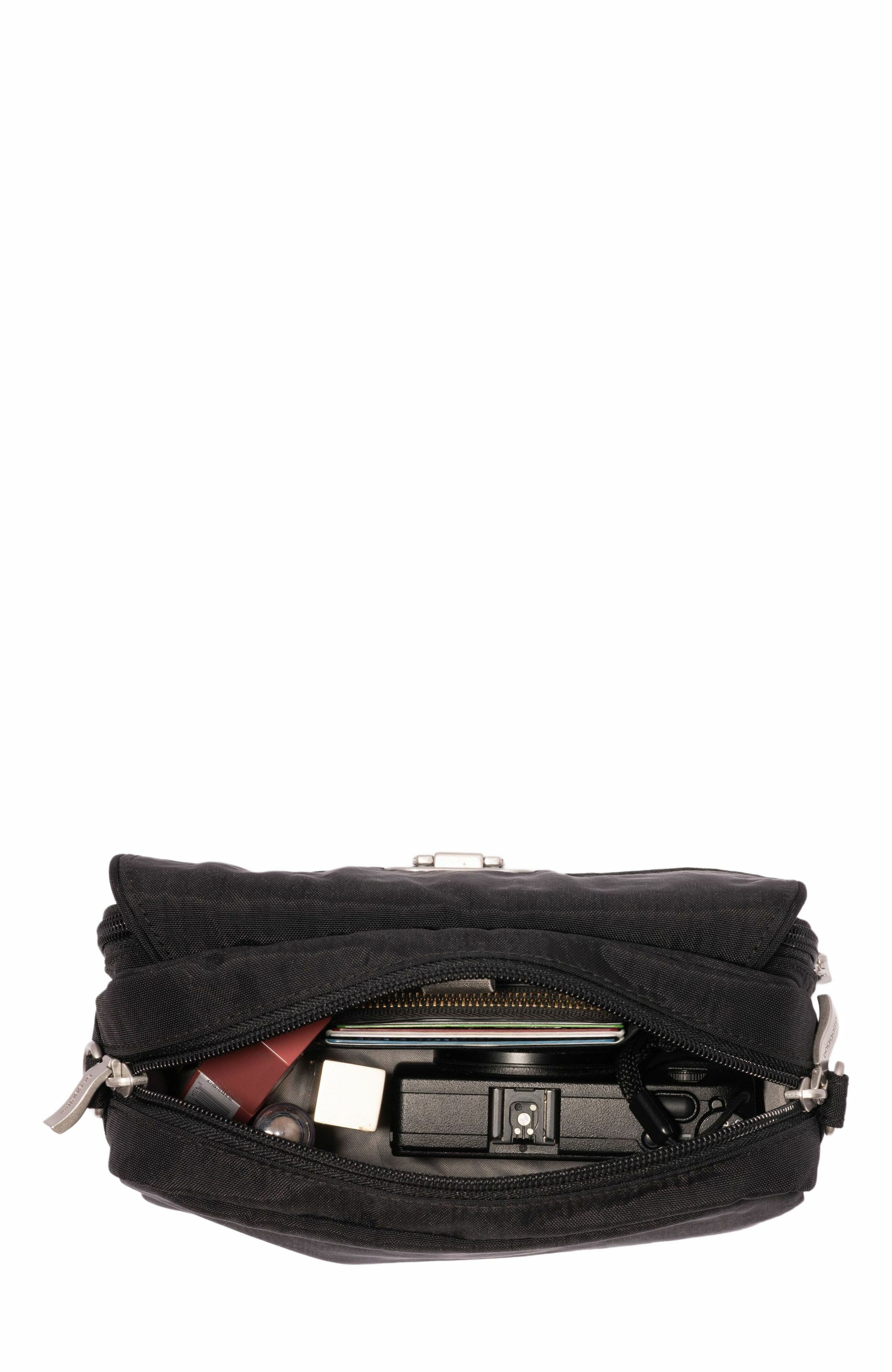 BAGGALLINI Coastal Flip Lock Camera Bag Crossbody, Alternate, color, Black