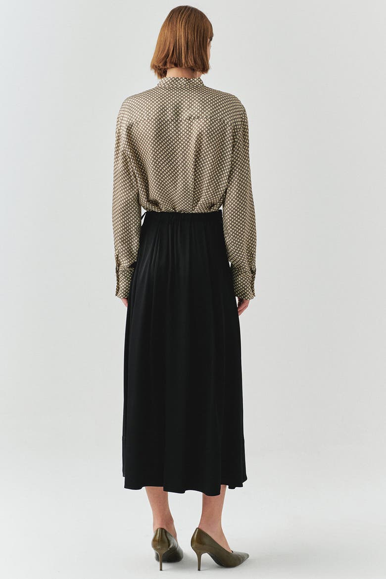 Sheer Viscose Maxi Skirt, Alternate, color, BLACK