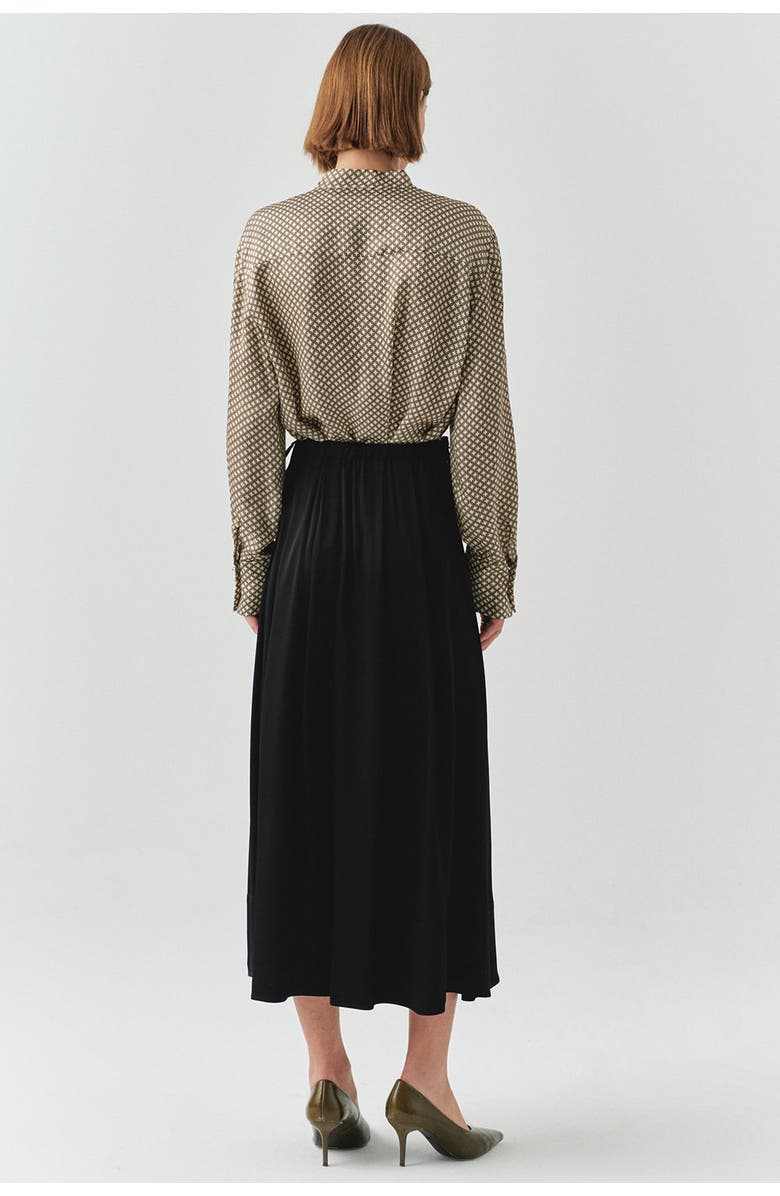 Exquise Sheer Viscose Maxi Skirt, Alternate, color, Black