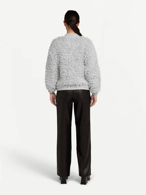 Gobi Mongolian Cashmere Loop-stitch Cashmere Cardigan In Silver Birch