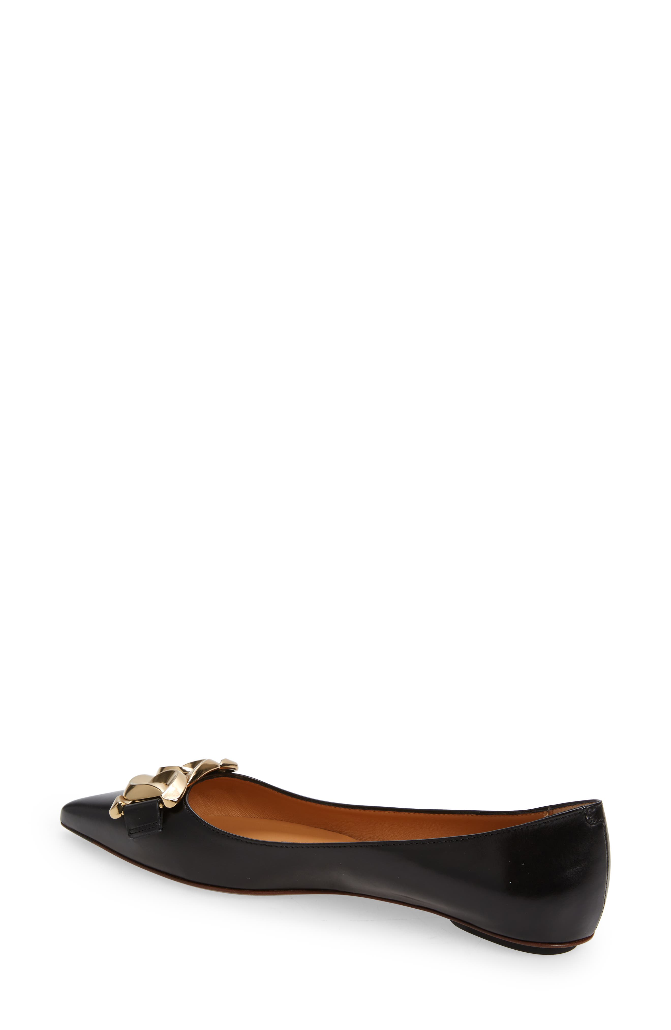 Tod's Kate Chain Detail Pointed Toe Flat, Alternate, color, 