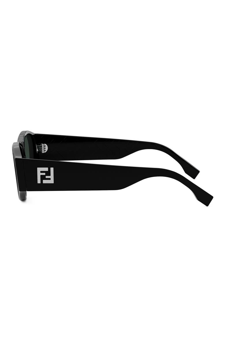 FF 55mm Oval Sunglasses, Alternate, color, SHINY BLACK / GREEN