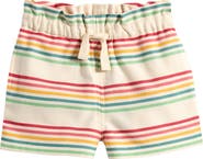 Little Green Radicals Kids' Cream Rainbow Organic Cotton Twill Shorts
