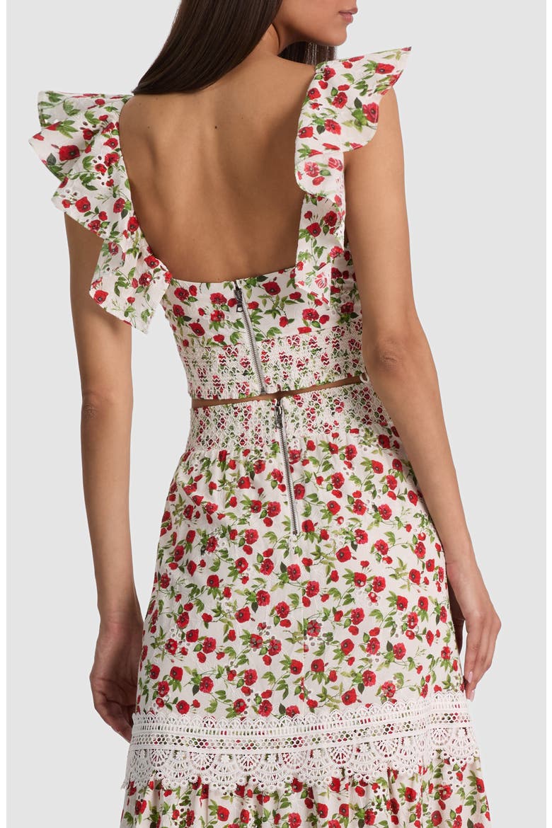 Gemma Embroidered Eyelet Top, Alternate, color, SUMMER POPPY SM