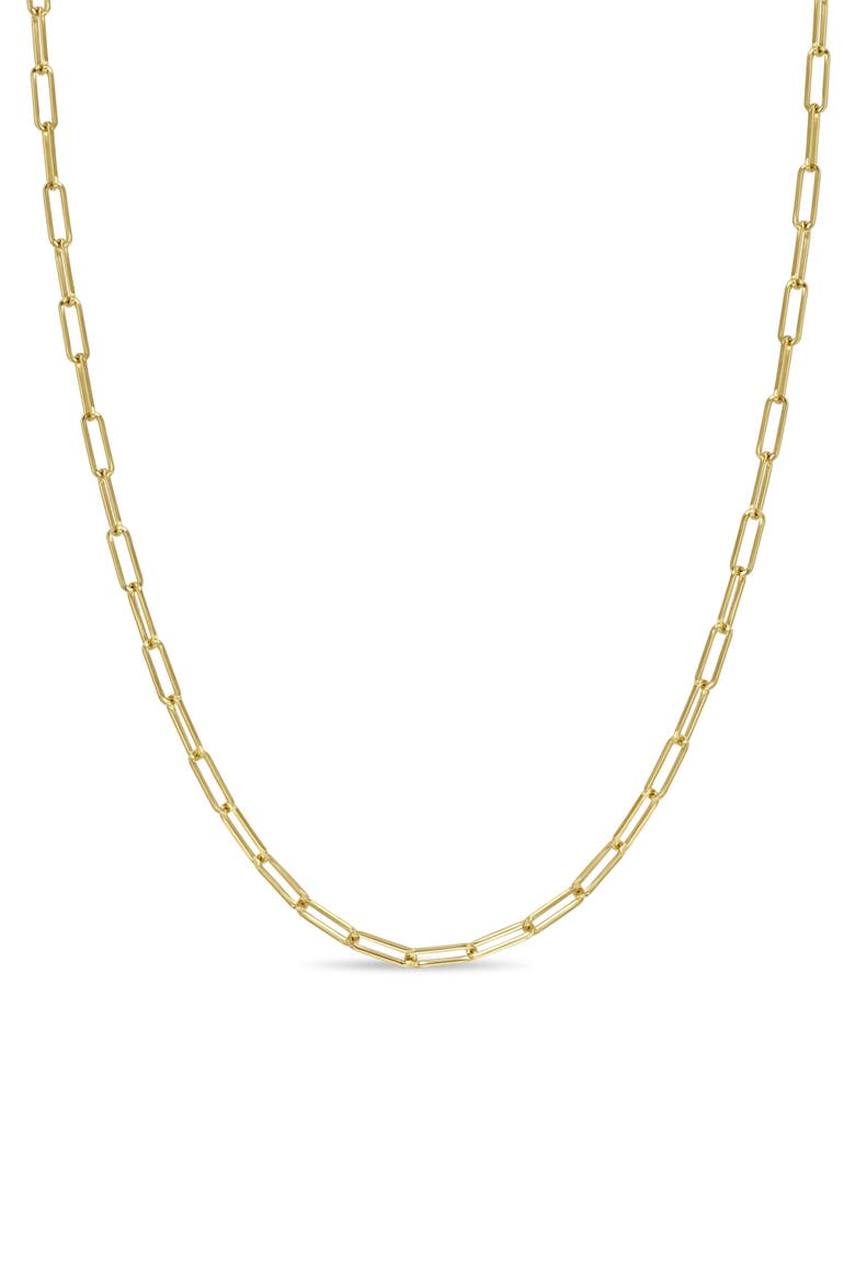 Small Paper Clip Chain Necklace, Main, color, 14K YG