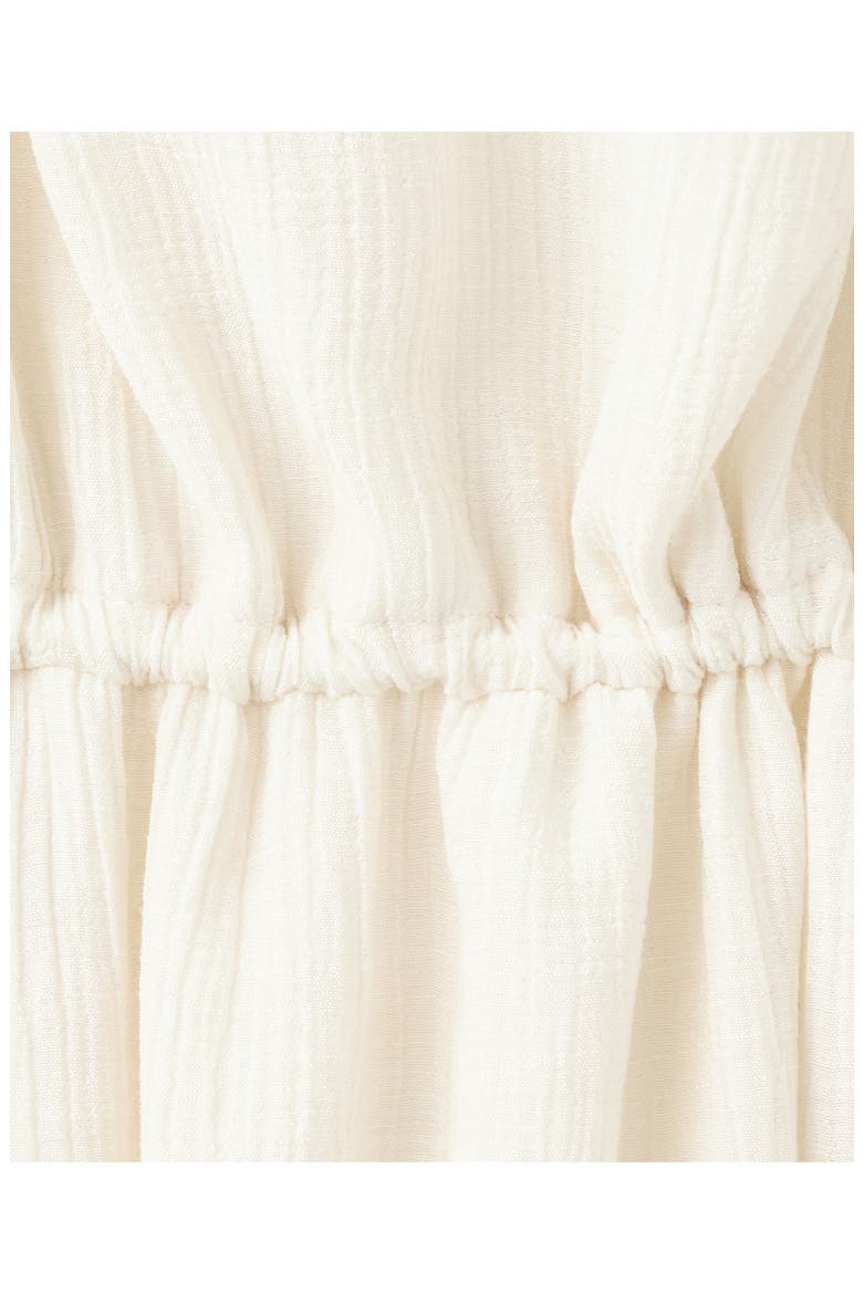 Crinkled Sleeveless Dress with Openwork Embroidery, Alternate, color, ECRU