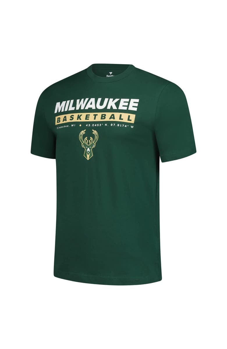 FANATICS Men's Fanatics  Hunter Green Milwaukee Bucks Location Just Net T-Shirt, Alternate, color, Hunter Green