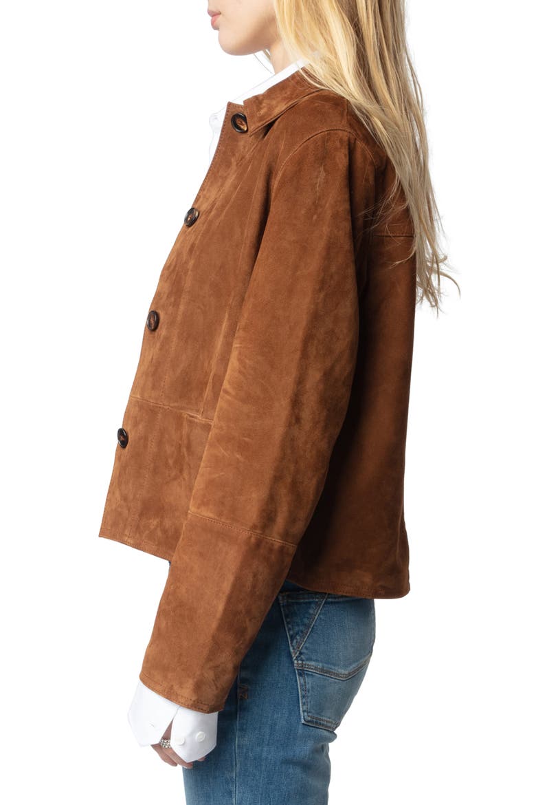 Lessa Suede Jacket, Alternate, color, COGNAC