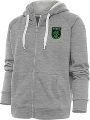 ANTIGUA Women's Antigua Heather Gray Austin FC Logo Victory Full-Zip Hoodie