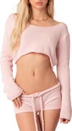 EDIKTED Staycation Crop Cover-Up Sweater
