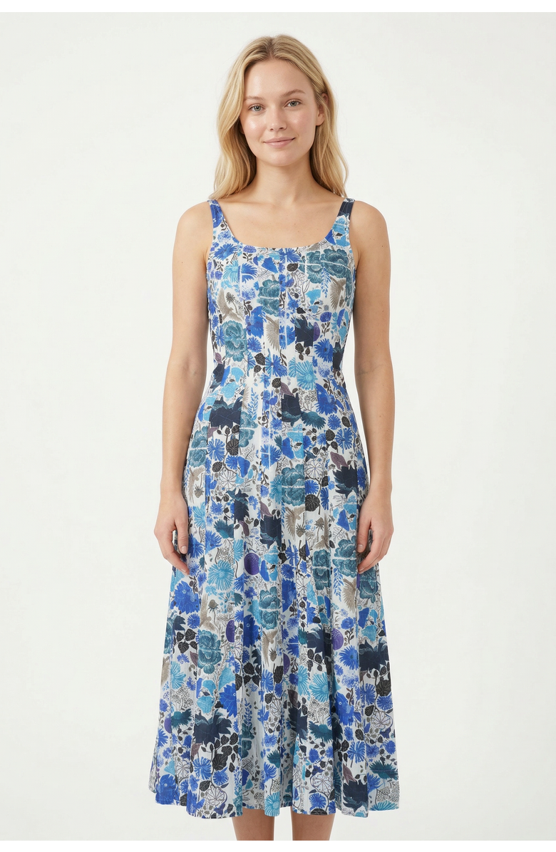 Ro's Garden Camillie Midi Dress, Main, color, Blue Heran