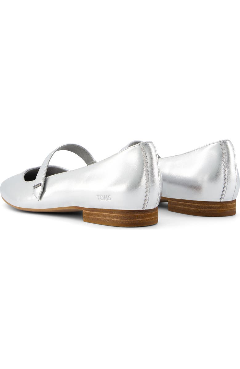 TOMS Bianca Metallic Mary Jane Flat, Alternate, color, Silver