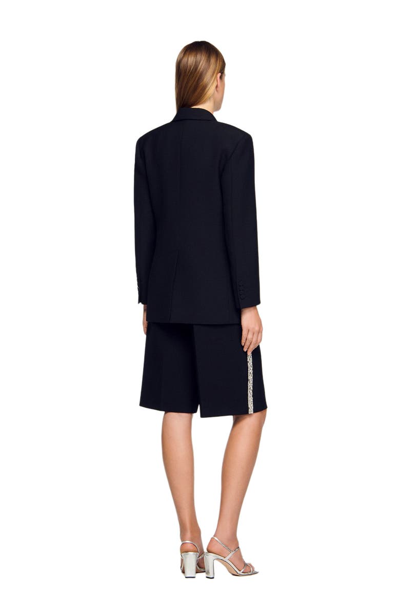 SANDRO Jacket with rhinestone stripe, Alternate, color, Black