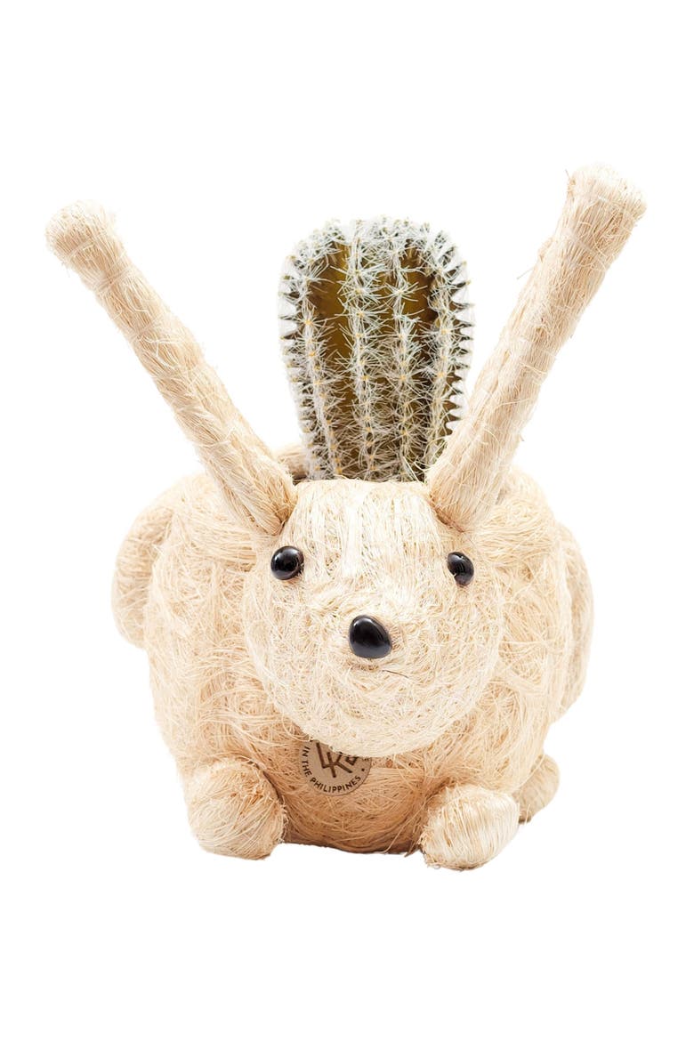 Bunny Handwoven Planter, Alternate, color, WHITE