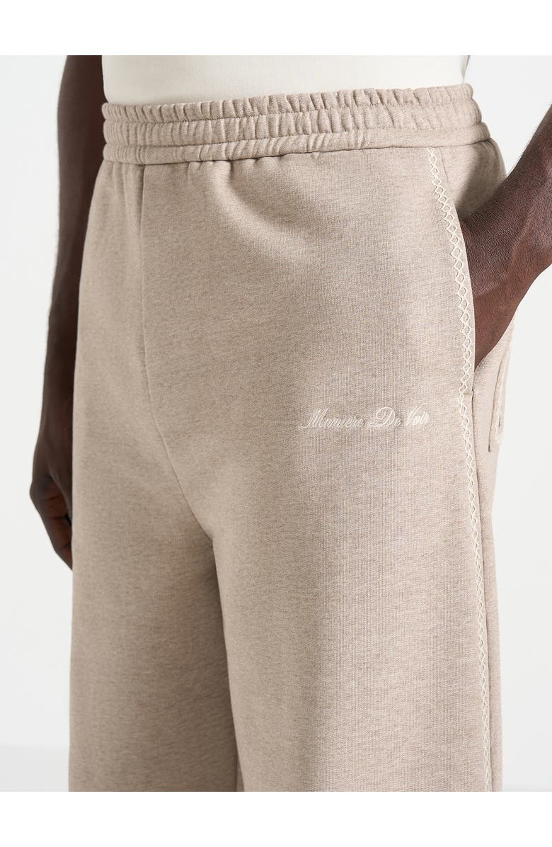 Manière De Voir Morgan Unisex Whipstitch Wide Leg Jogger, Alternate, color, Taupe