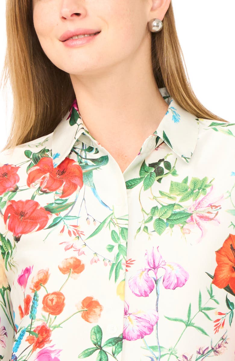 Halogen<sup>®</sup> Lux Satin Button-Up Shirt, Alternate, color, Pink Multi