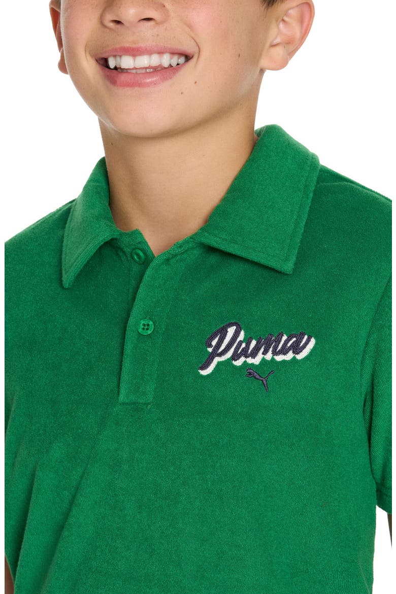 Kids' Terry Towel Polo, Alternate, color, GREEN/ BLACK