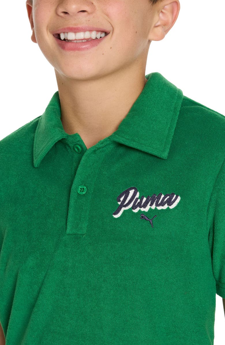 PUMA Kids' Terry Towel Polo, Alternate, color, Green/ Black