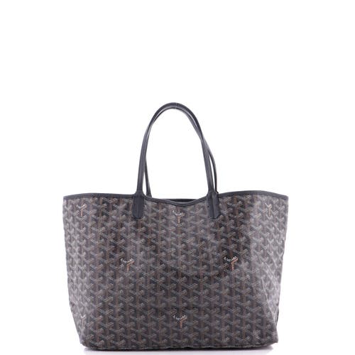 Pre-owned Goyard Goyard Saint Louis Tote Coated Canvas Pm In Gray