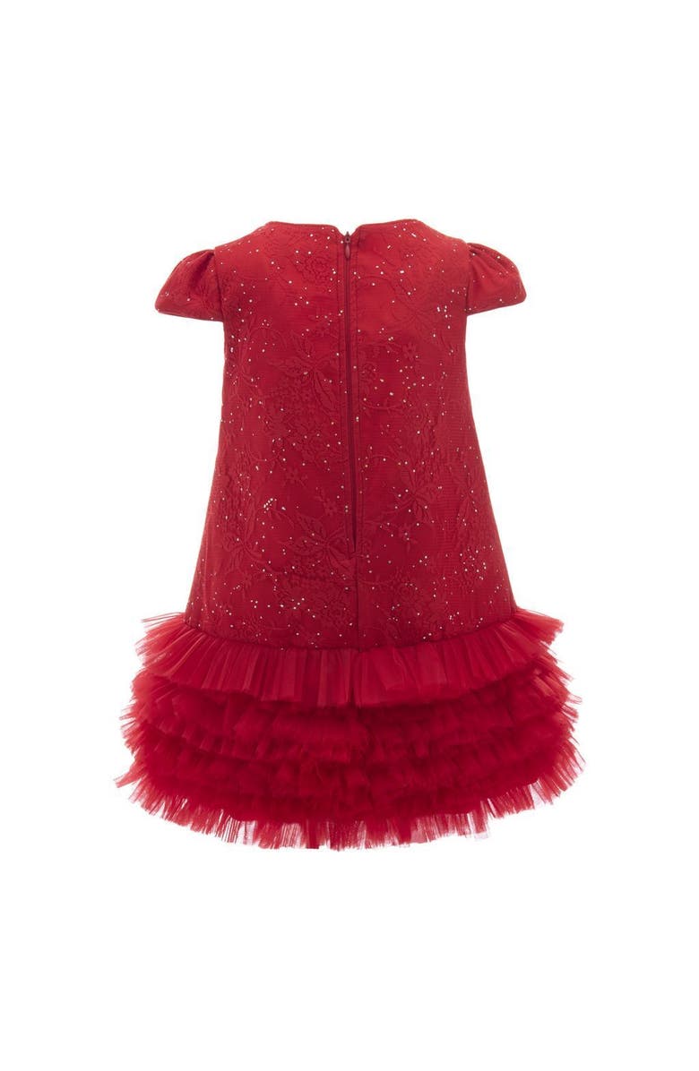 Tulleen Glitter Empire Dress, Alternate, color, Red