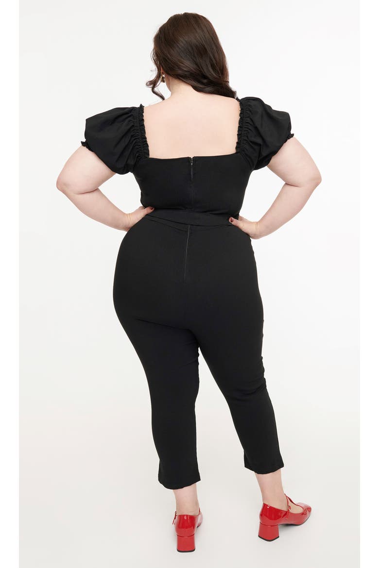 Plus Size Belted Jumpsuit, Alternate, color, Black
